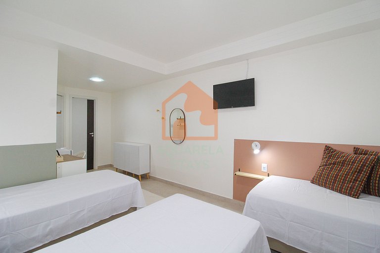 Suíte Estação das Docas / Quadrupla privada com sala e cozin