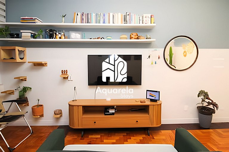Brisa de Copa | Apto moderno em prédio Art Déco